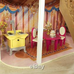 Kids Girls Dollhouse, Disney Princess Belle with 13 Accessories