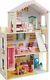Kids Wooden Dolls House 115cm Tall 3 Story Play House With Lift And Furniture