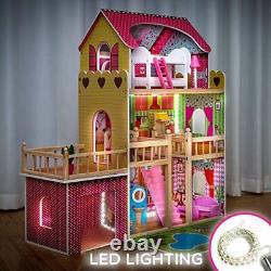 Kinderplay Large Wooden Dolls House Doll House for Girls with