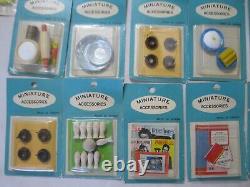 LARGE LOT DOLL HOUSE FURNITURE & MINIATURE ACCESSORIES SOME SEALED & With BOXES