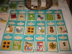 LARGE LOT DOLL HOUSE FURNITURE & MINIATURE ACCESSORIES SOME SEALED & With BOXES