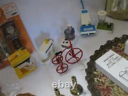 LARGE LOT DOLL HOUSE FURNITURE & MINIATURE ACCESSORIES SOME SEALED & With BOXES