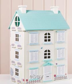 LARGE, blue wooden lights dolls house. 4 floors 84cm. Perfect GIFT. LAST ONE