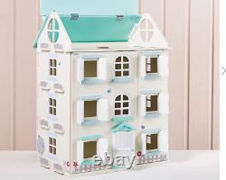 LARGE, blue wooden lights dolls house. 4 floors 84cm. Perfect GIFT. LAST ONE