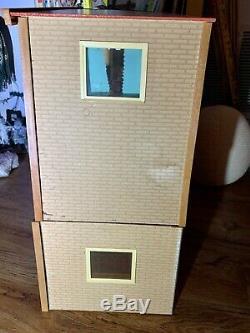 LUNDBY VINTAGE 3 STORY DOLL HOUSE WITH Handmade Furniture + Curtains