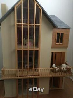 Lake View Dolls House and Basement ready made and furnished with lighting