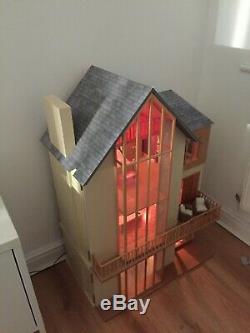 Lake View Dolls House and Basement ready made and furnished with lighting