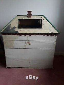 Large Antique Dolls House for Restoration circa 1900 1920 Stained Glass Door