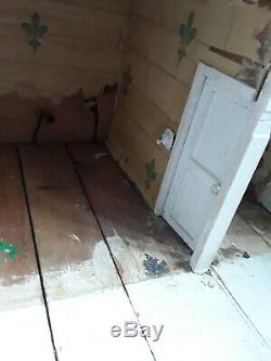 Large Antique Dolls House for Restoration circa 1900 1920 Stained Glass Door