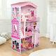 Large Barbie Wooden Dolls House Kids Doll House 17pcs Furniture & Lift Cottage