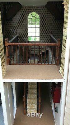 Large Beautiful Victorian Georgian 4 Story Wooden Dolls House Hand Made