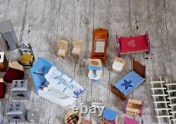 Large Collection Bundle of dolls house furniture miniatures Job Lot
