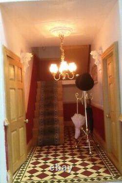 Large Edwardian Dolls House 12 rooms-fully lit