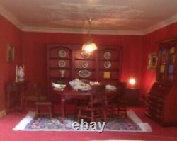 Large Edwardian Dolls House 12 rooms-fully lit