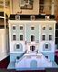 Large Georgian Style Dolls House Eggshell Blue Including Furniture And Dolls