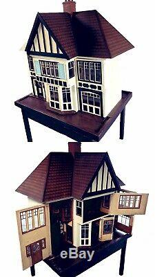 Large Vintage Dolls House on Original Stand with Electrics