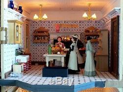 Large Vintage Victorian Style Doll's House Fully Furnished -Working switches