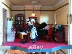 Large Vintage Victorian Style Doll's House Fully Furnished -Working switches