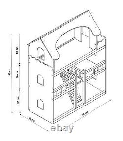 Large Wooden Doll House Basia + 17 pieces of furniture, premium quality