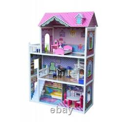Large Wooden Doll House Julia+ 18pieces furniture for kids furniture joy and fun