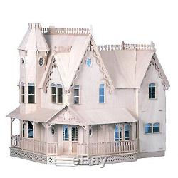 Large Wooden Doll House Vintage Victorian Kit Wood Dollhouse DIY Mansion Girls