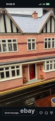 Large Wooden Dolls House Tudor Style Fully Furnished Miniature House + Figures