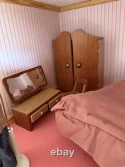Large Wooden Dolls House Tudor Style Fully Furnished Miniature House + Figures