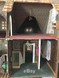 Large doll house hand made Victorian style need TLC