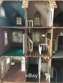 Large doll house hand made Victorian style need TLC