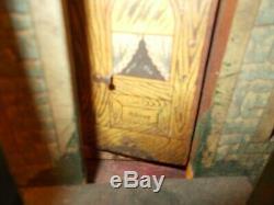 Late 1800s Early 1900s Marked R Bliss On Door Paper Lithograph Over Wood House