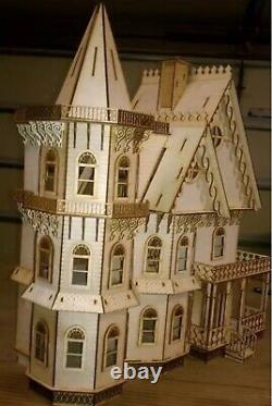 Leon Gothic Victorian Mansion Dollhouse Half inch / 124 scale Kit