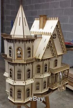 Leon Gothic Victorian Mansion Dollhouse Half inch / 124 scale Kit