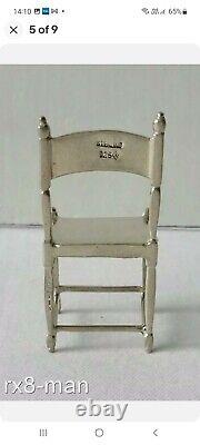 Levi Salaman 1910 Rare Solid Sterling Silver Miniature Dolls House Chair