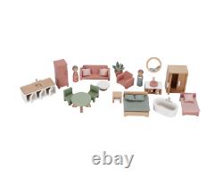 Little Dutch Wooden Doll House With Miniature Furniture And Accessories 3 Story