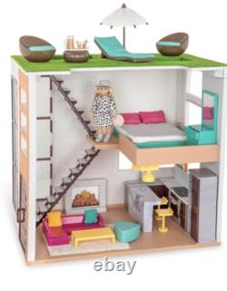 Lori LO37071Z House & Accessories for Mini Trendy Playset with Doll & 3