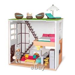 Lori LO37071Z House & Accessories for Mini Trendy Playset with Doll & 3