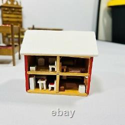 Lot 20 Pc Vintage Miniature Doll House Bedroom Armoire Baby Dresser Vanity RARE