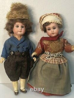 Lot Of 2 Armand Marseille Antique Bisque Miniature 5 1/2Dollhouse Dolls Germany