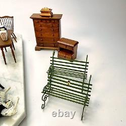 Lot of Miniatures Doll House Furniture Including Chairs, Tables, Dressers