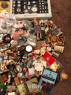 Lot of Vintage Old Dollhouse Miniatures Accessories Huge Lot