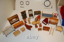 Lot of Vintage Wooden Miniature Doll House Furniture