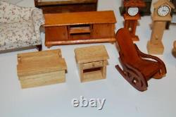 Lot of Vintage Wooden Miniature Doll House Furniture