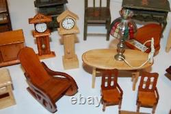 Lot of Vintage Wooden Miniature Doll House Furniture