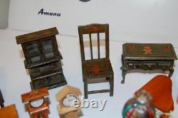 Lot of Vintage Wooden Miniature Doll House Furniture