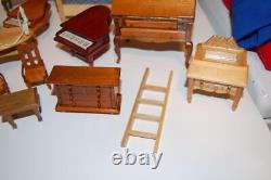 Lot of Vintage Wooden Miniature Doll House Furniture