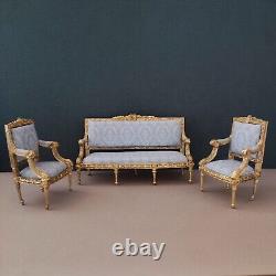 Louis XV 1/12 Miniature Dollshouse Sofa and Armchairs Style by Robert Dawson