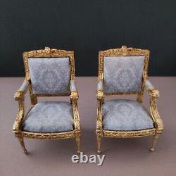 Louis XV 1/12 Miniature Dollshouse Sofa and Armchairs Style by Robert Dawson