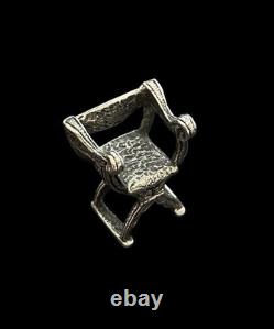 Lovely Miniature Sterling Silver Arm Chair / Dolls House Furniture- Hallmarked