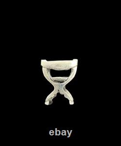Lovely Miniature Sterling Silver Arm Chair / Dolls House Furniture- Hallmarked