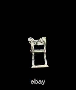Lovely Miniature Sterling Silver Arm Chair / Dolls House Furniture- Hallmarked